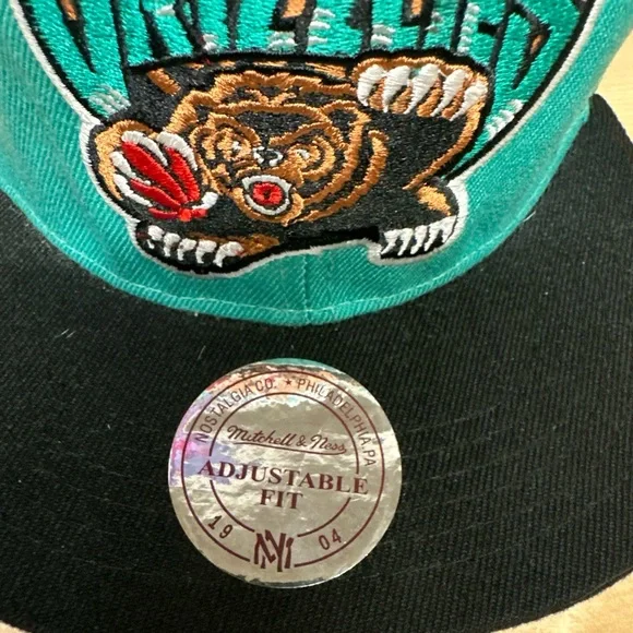 Mitchell & Ness Teal and Black Vancouver Grizzlies Embroidered Snapback - Picture 2 of 7